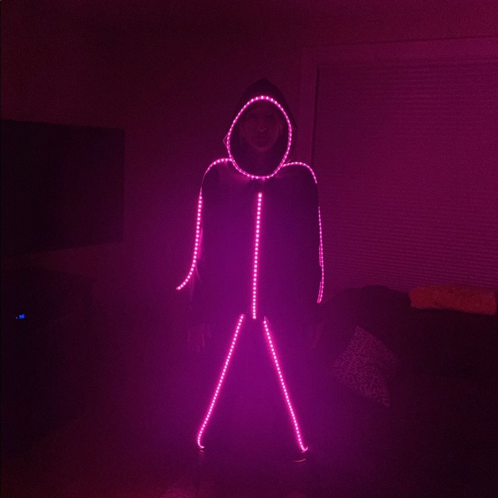 Glow in the dark stick figure costume
